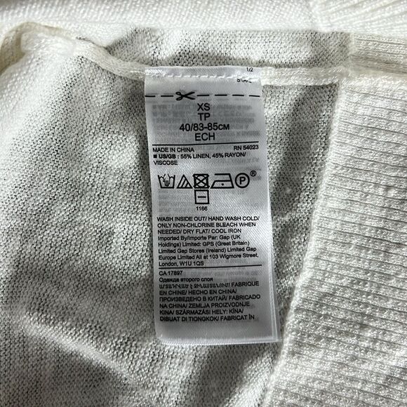 Banana Republic White Linen Blend V-Neck Sweater Size XS - Picture 4 of 6